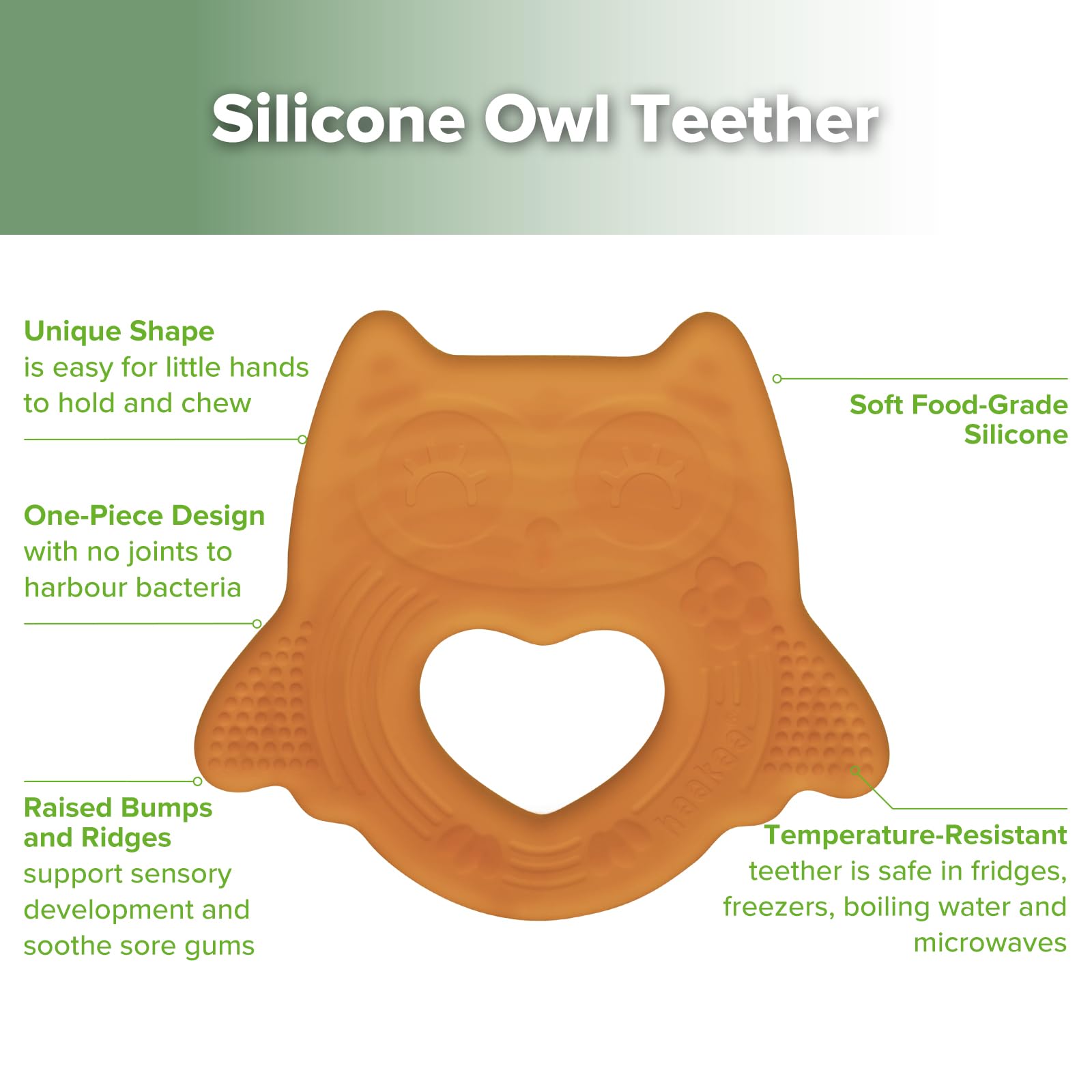 haakaa owl teether fridge-cooling scene for extra gum relief