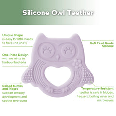 haakaa owl teether fridge-cooling for extra gum relief during teething.