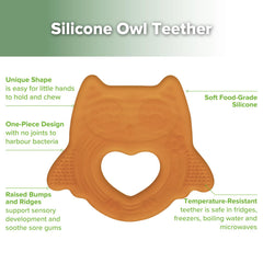 haakaa owl teether fridge-cooling scene for extra gum relief