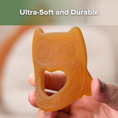 haakaa owl teether textures highlight raised bumps for sensory exploration