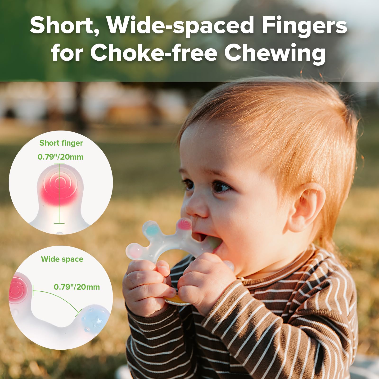 Haakaa palm teether freezing option for cooling relief during teething