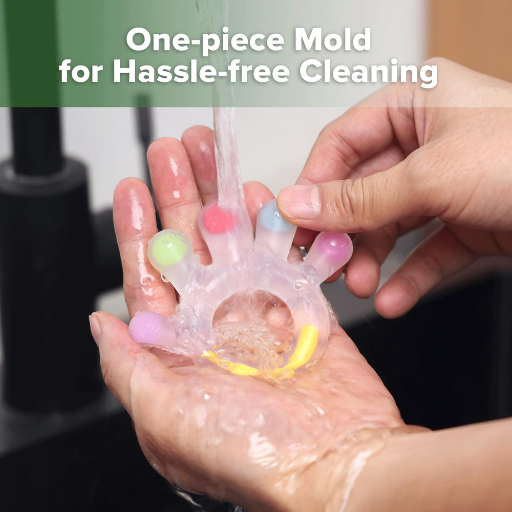 Haakaa Palm Teether dishwasher-safe icon showing hassle-free cleaning.