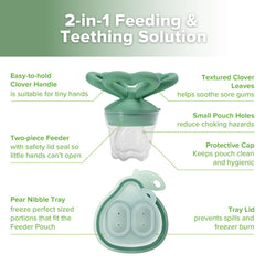 Haakaa popsicle mold close-up reveals frozen breastmilk or purée treats soothing gums.