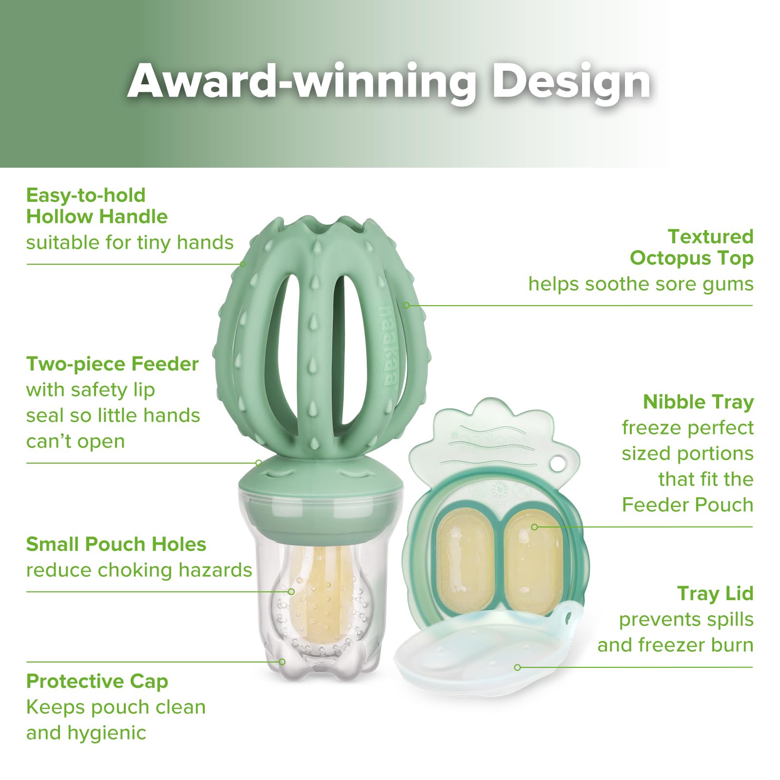 Haakaa popsicle tray freezes breast milk or puree for cooling relief