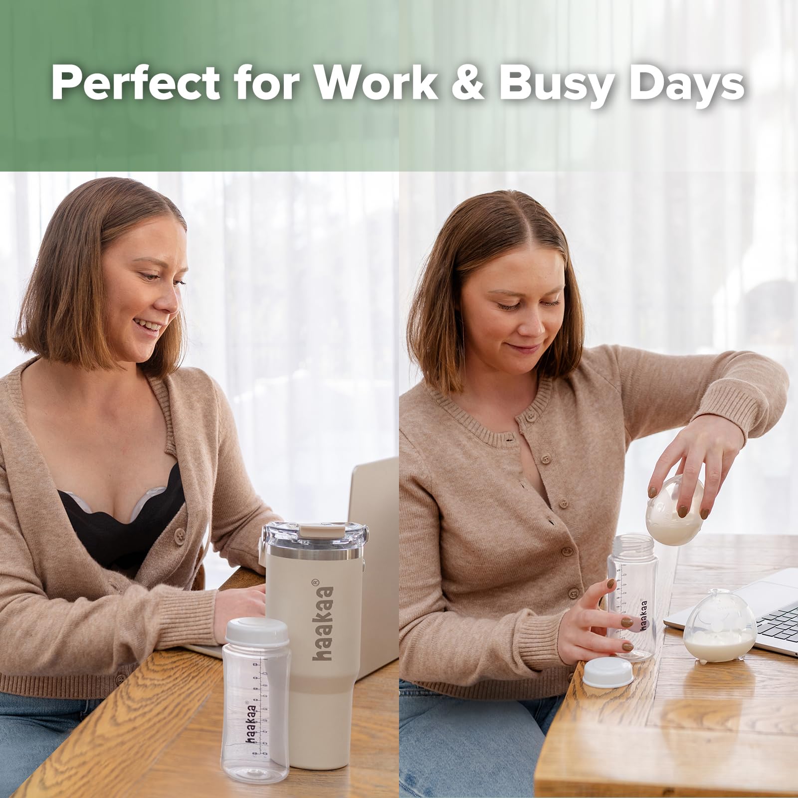 haakaa portable breastmilk cooler fits in cup holders for travel convenience.