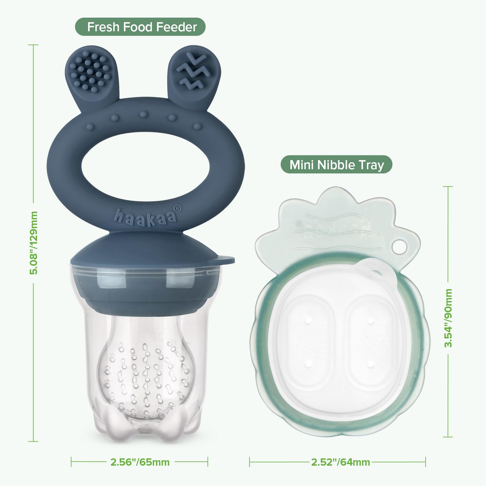Haakaa portion tray snack serving shows streamlined prep for multiple feedings.