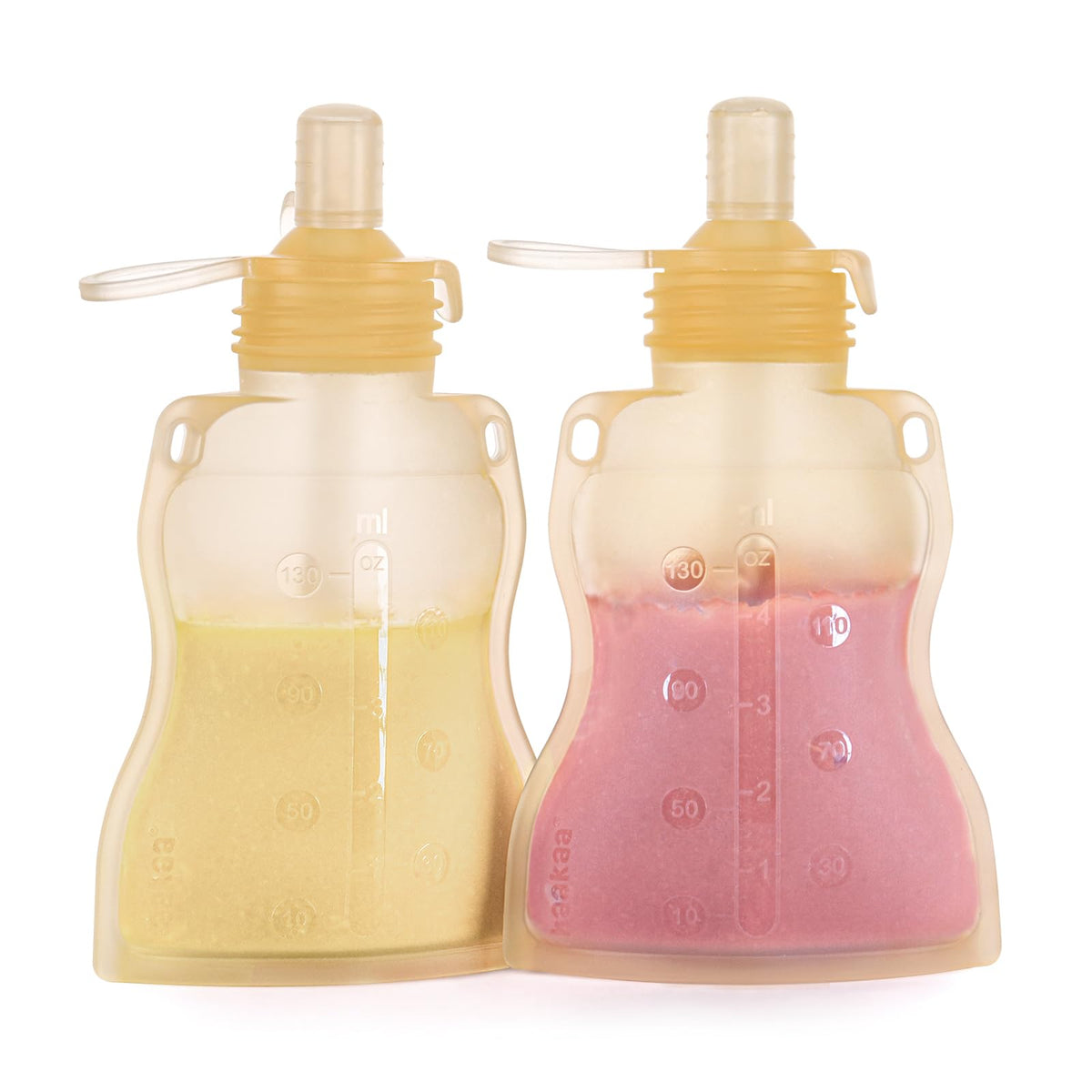 haakaa-pouch front view shows a reusable pouch for eco-friendly baby meals.