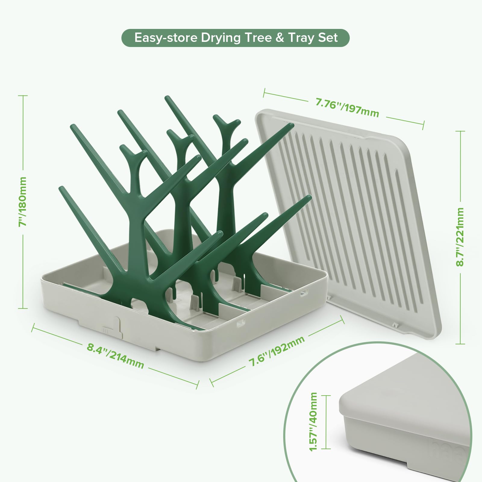 haakaa pump parts on branch trees dry evenly after cleaning.
