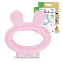 haakaa rabbit ear teether close up soft silicone for gentle gum soothing