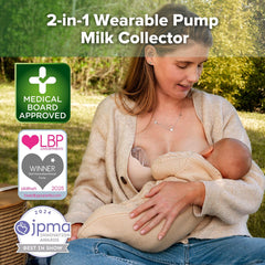 haakaa Shell wearable collection visible inside bra for discreet pumping