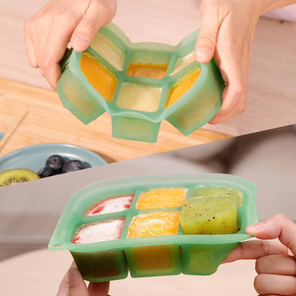 Haakaa Silicone Baby Food Tray with measurement markers helps portion control.