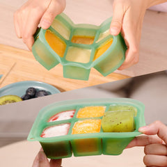 Haakaa Silicone Baby Food Tray with measurement markers helps portion control.