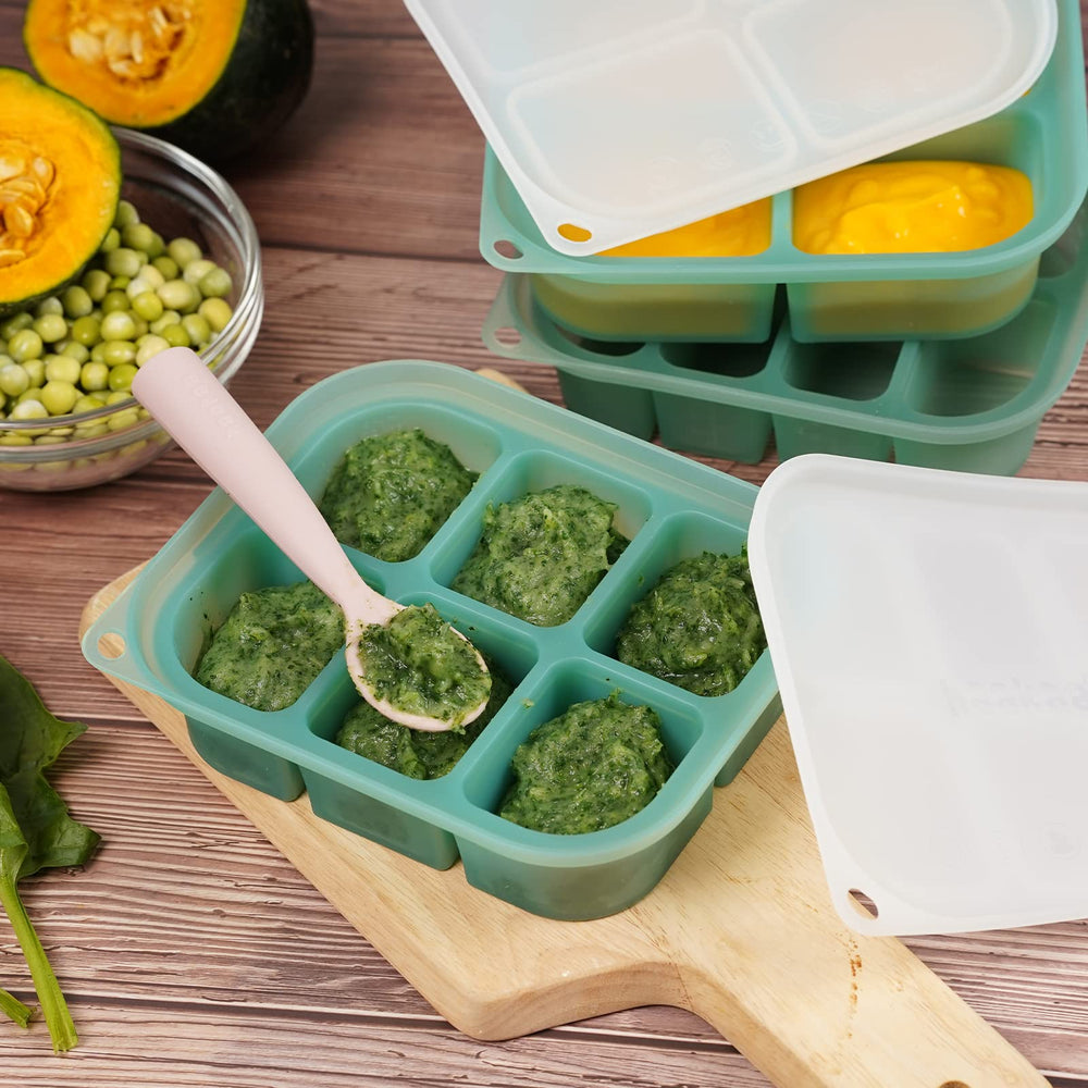 Haakaa Silicone Baby Food Tray suits freezing and baking tasks.