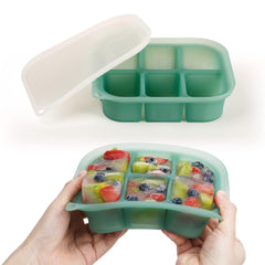 Haakaa Silicone Baby Food Tray shows portion compartments for easy meal prep.