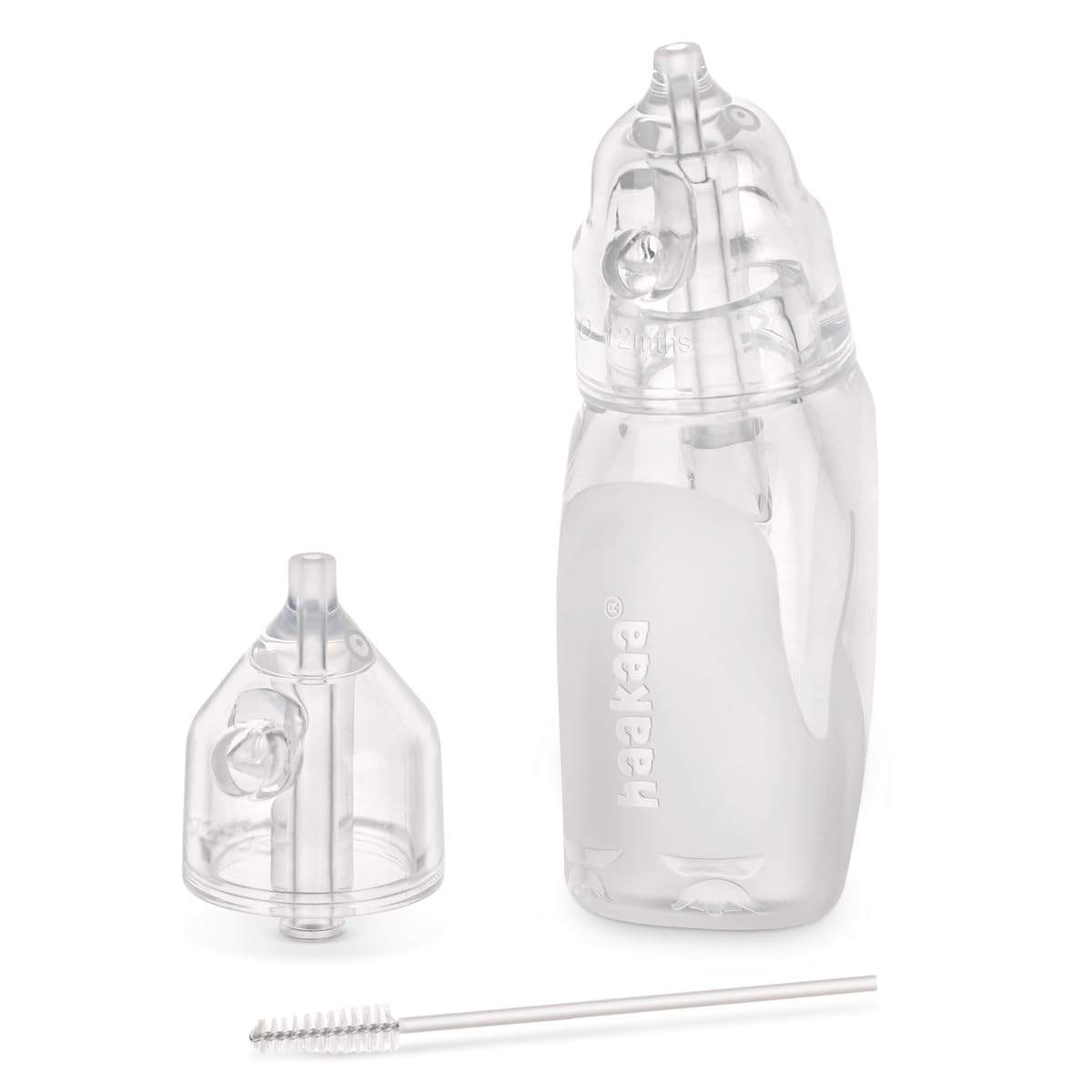 haakaa silicone baby nasal aspirator transparent body lets you monitor mucus during use