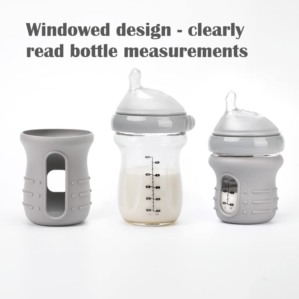 haakaa silicone bottle cover for 6oz bottles, highlighting safe material.