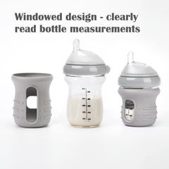 haakaa silicone bottle cover for 6oz bottles, highlighting safe material.