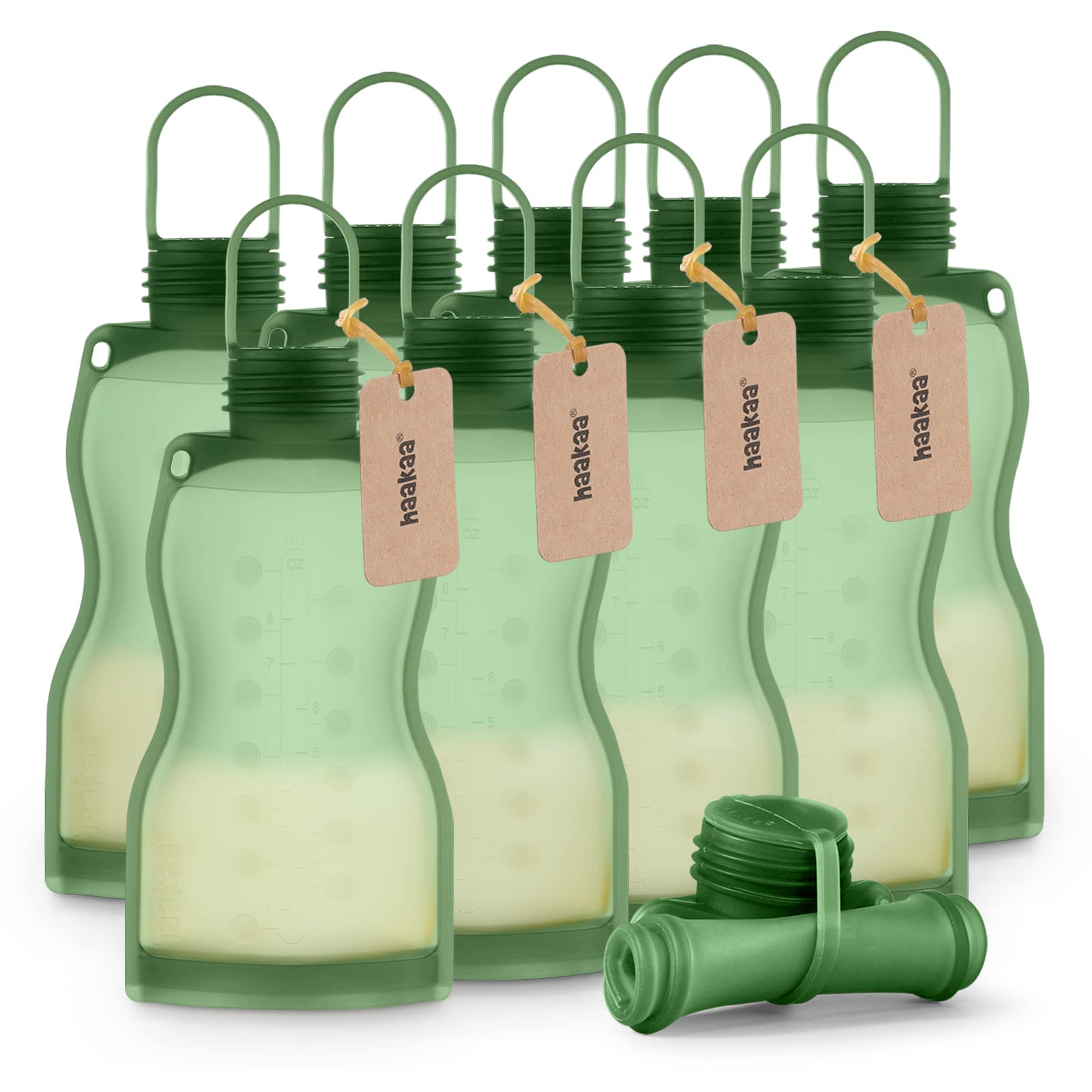 haakaa silicone breast milk storage bag 9oz leakproof design keeps milk secure in fridge or freezer