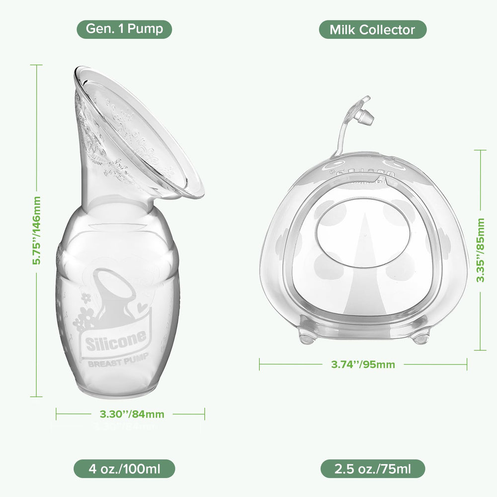 haakaa silicone breast pump side view highlights one-piece design