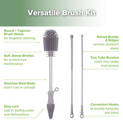 haakaa Suva Grey silicone bristles stay hygienic and durable for long-term use