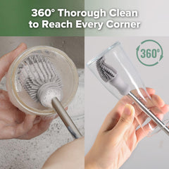 haakaa Suva Grey bottle brush head clears large items and tapered areas
