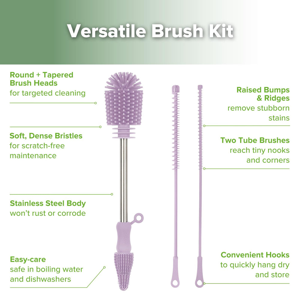 haakaa close-up bristles show soft yet sturdy silicone texture