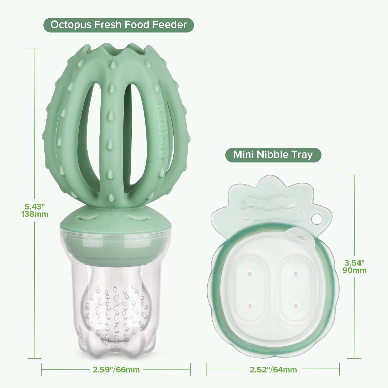 Haakaa silicone feeder is BPA-free with secure lid for hygienic storage
