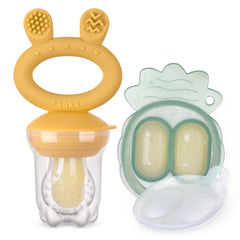 Haakaa silicone food feeder pouch close-up highlighting gentle, safe choking-limited bites.