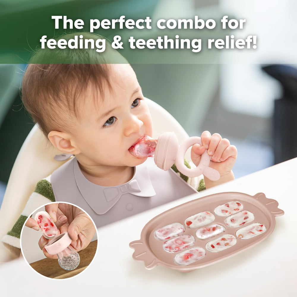 Haakaa silicone freezer nibble tray assembly ready for freezing breastmilk pops.