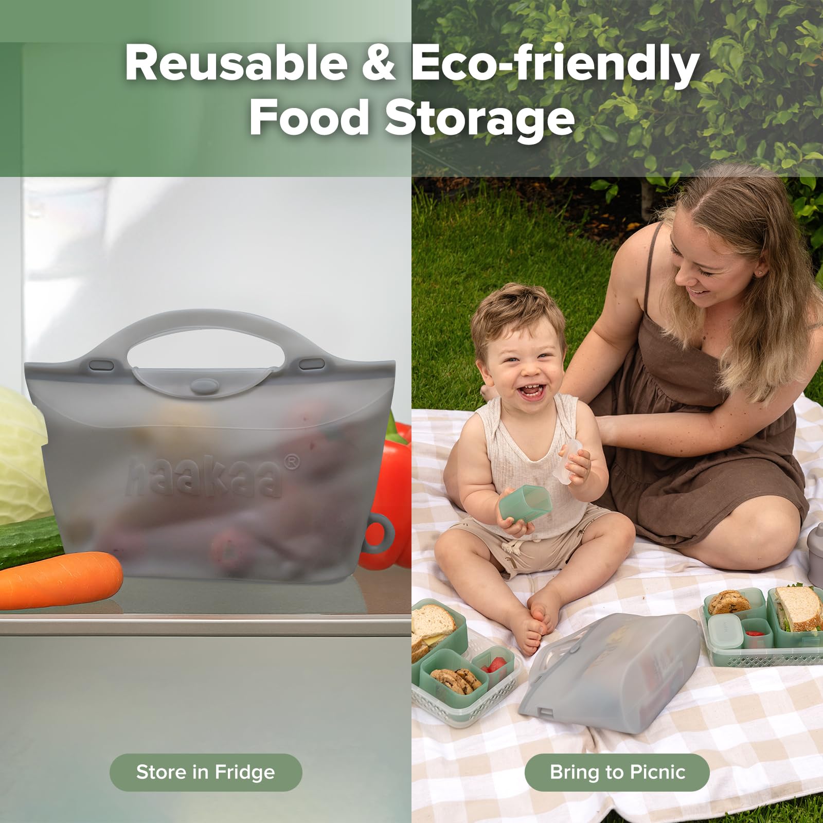 Haakaa bag sterilizes baby bottles, pump parts, pacifiers, and teethers.