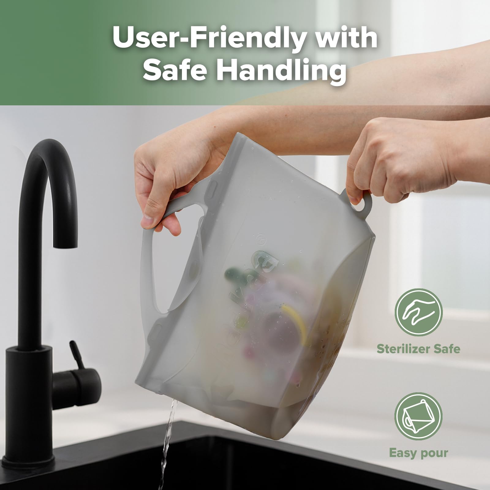 Haakaa bag steams vegetables in the microwave for quick meals.