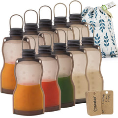 Haakaa silicone milk storage bag folded with carry strap for easy on-the-go storage