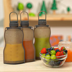 Haakaa silicone milk storage bag leakproof stopper close-up shows secure seal for milk