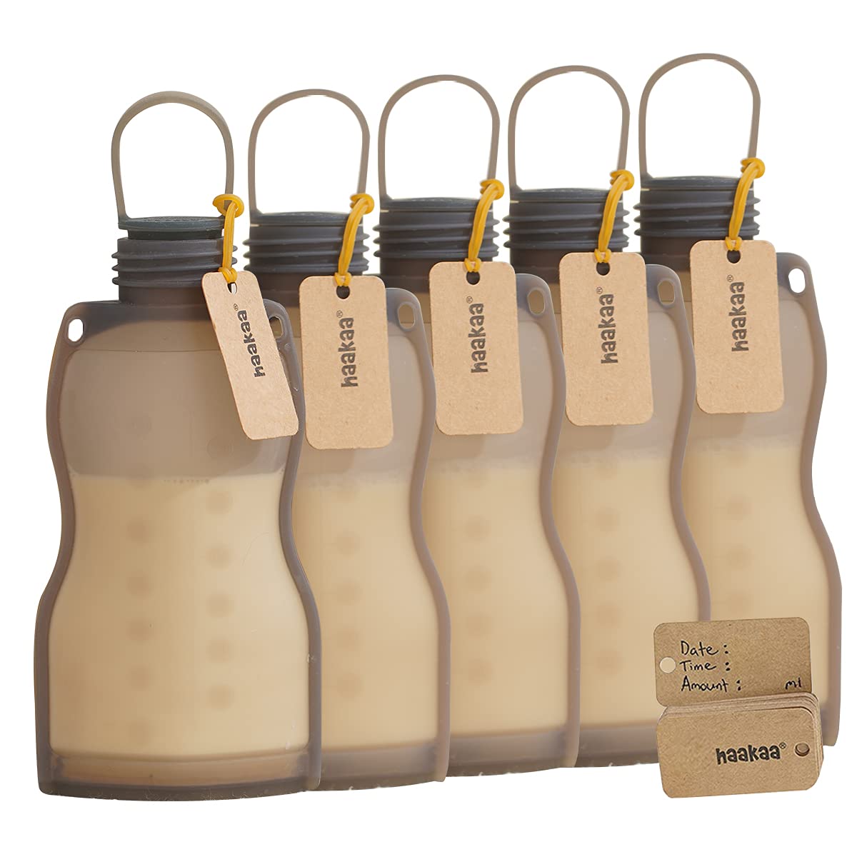haakaa silicone milk storage bag warmth—thaw milk safely in warm water.