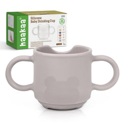 haakaa silicone toddler cups Suva Grey open-rim enhances natural sipping posture and transitions