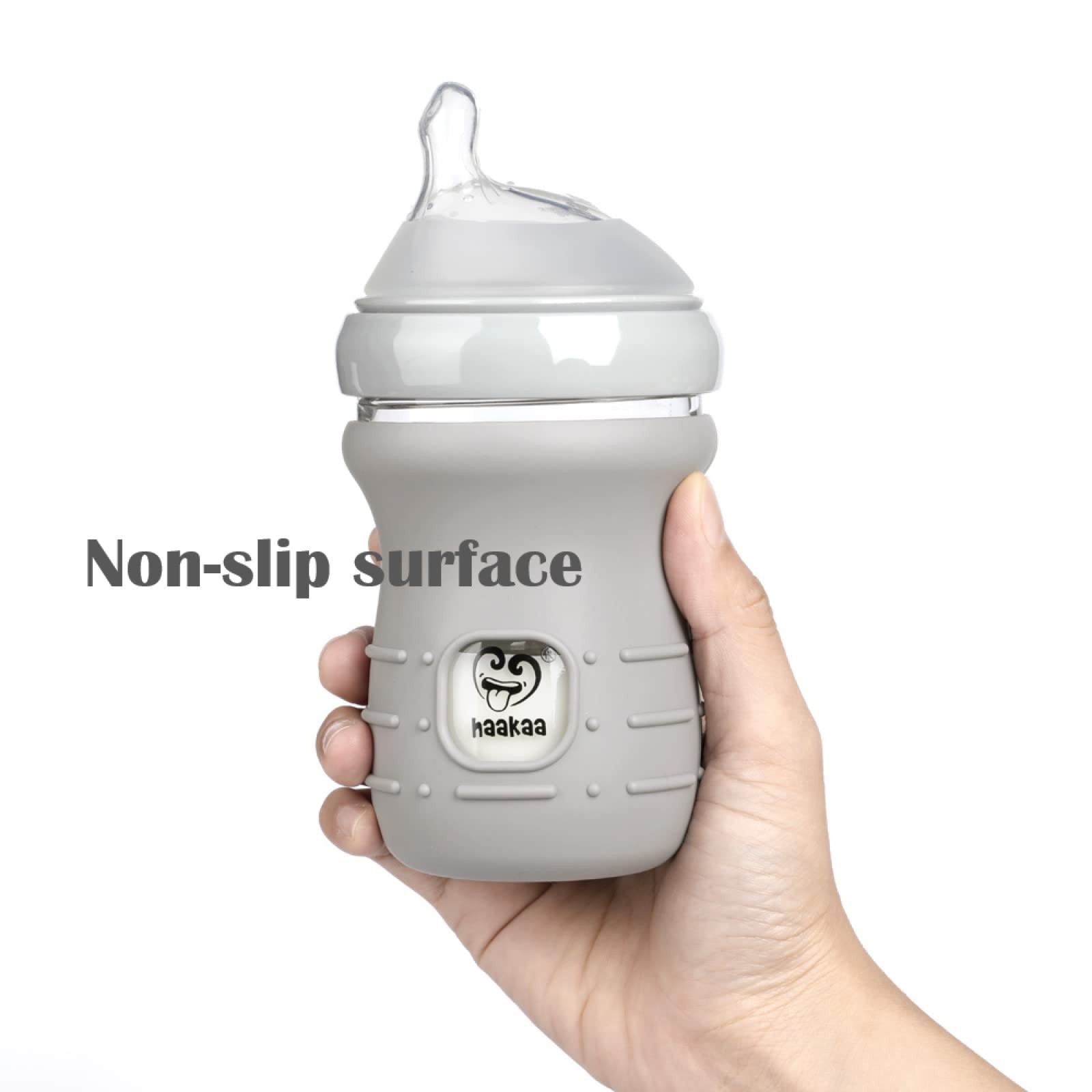 haakaa sleeve raised ridges provide secure grip during feeding.