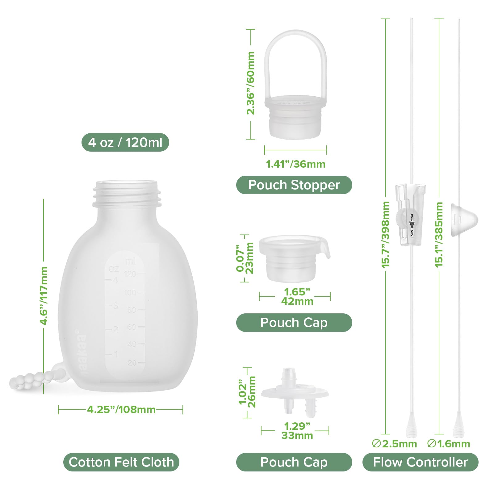 haakaa SNS soft silicone tubing supports gentle milk flow