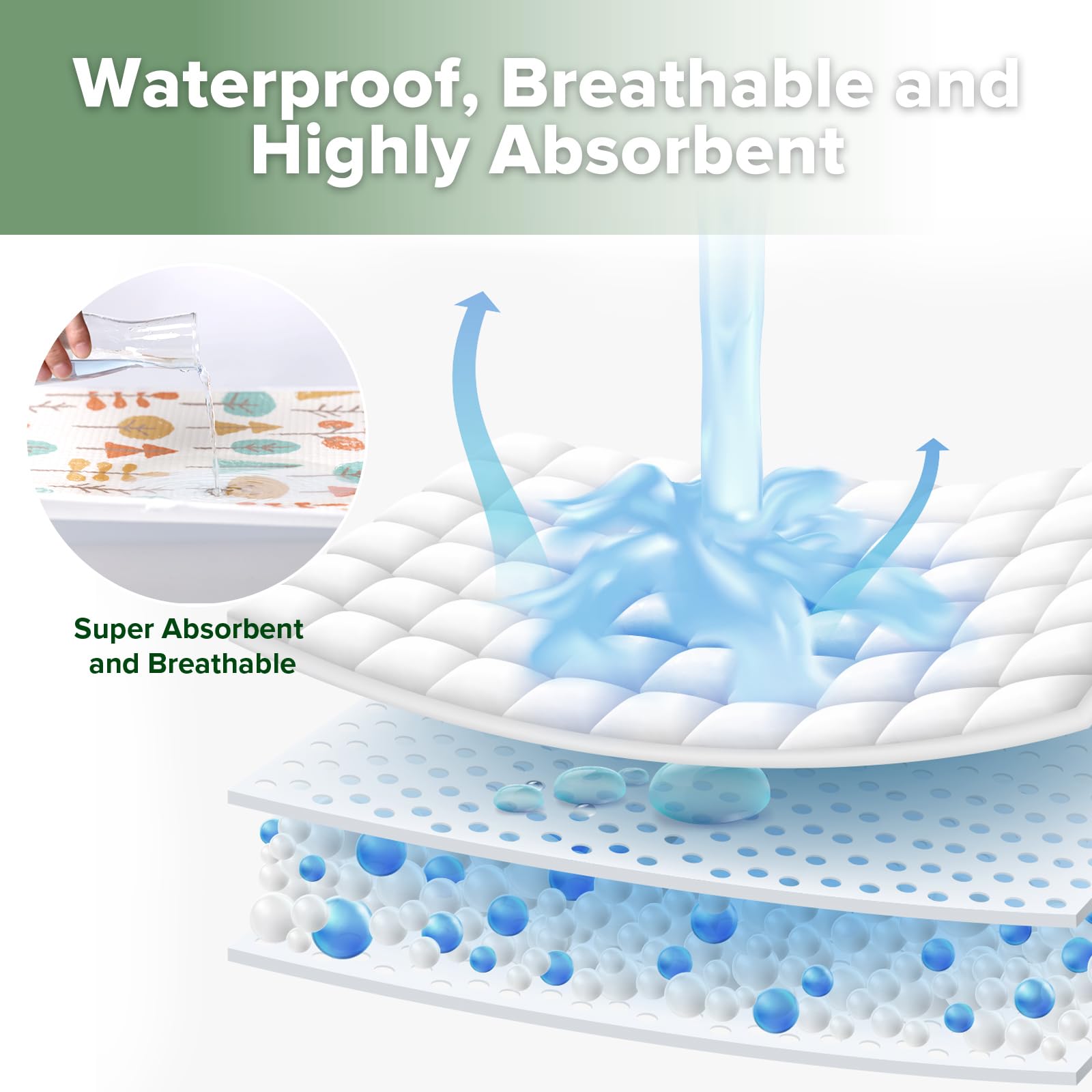 haakaa soft breathable baby liner provides comfort during diaper changes.