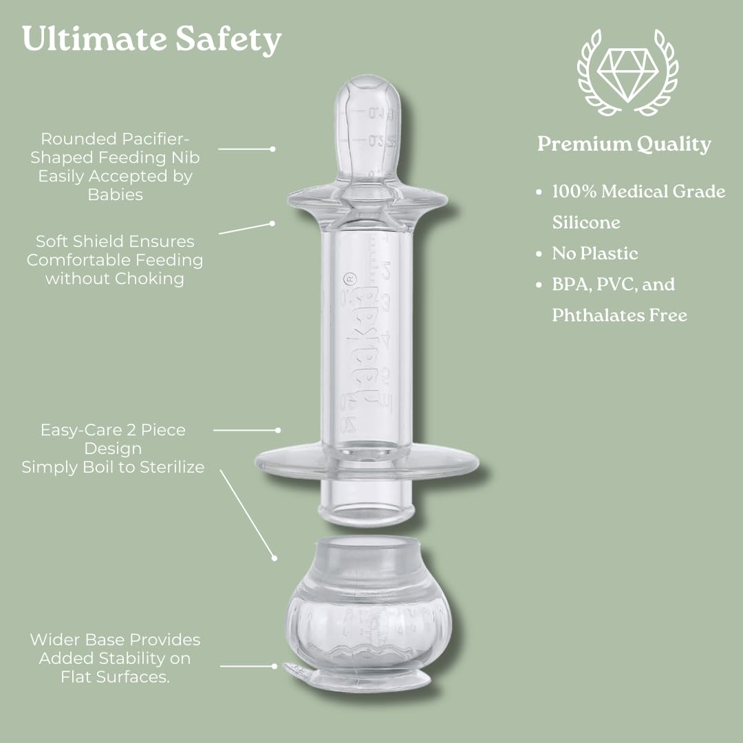 Haakaa SqueezieDOSE clear-measurement-marks help accurate dosing every time.
