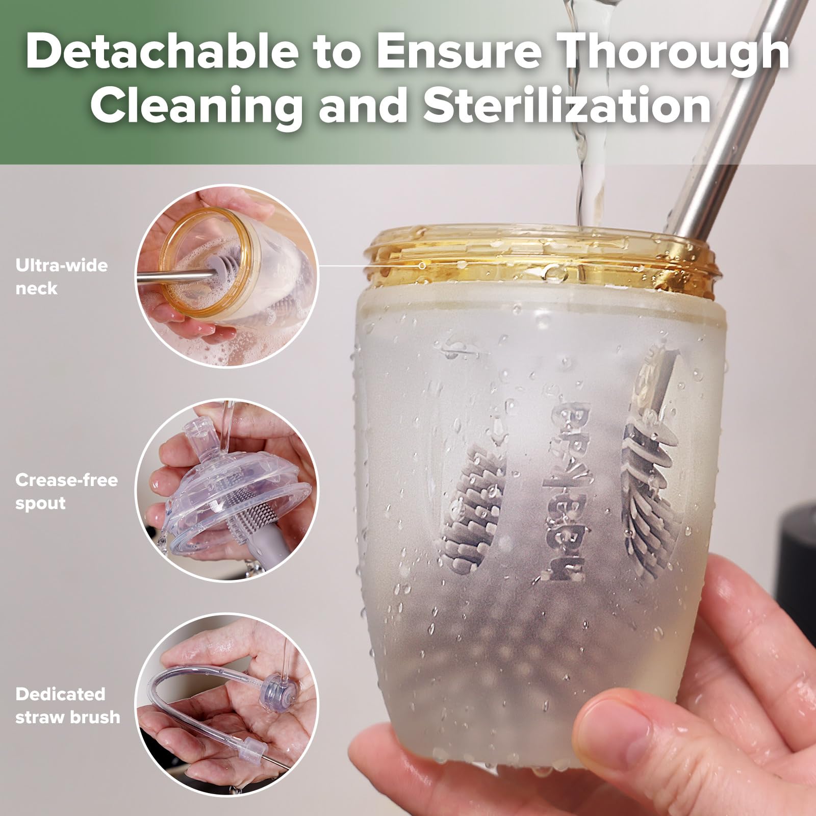 haakaa straw brush grey; keeps straw tubes clean.