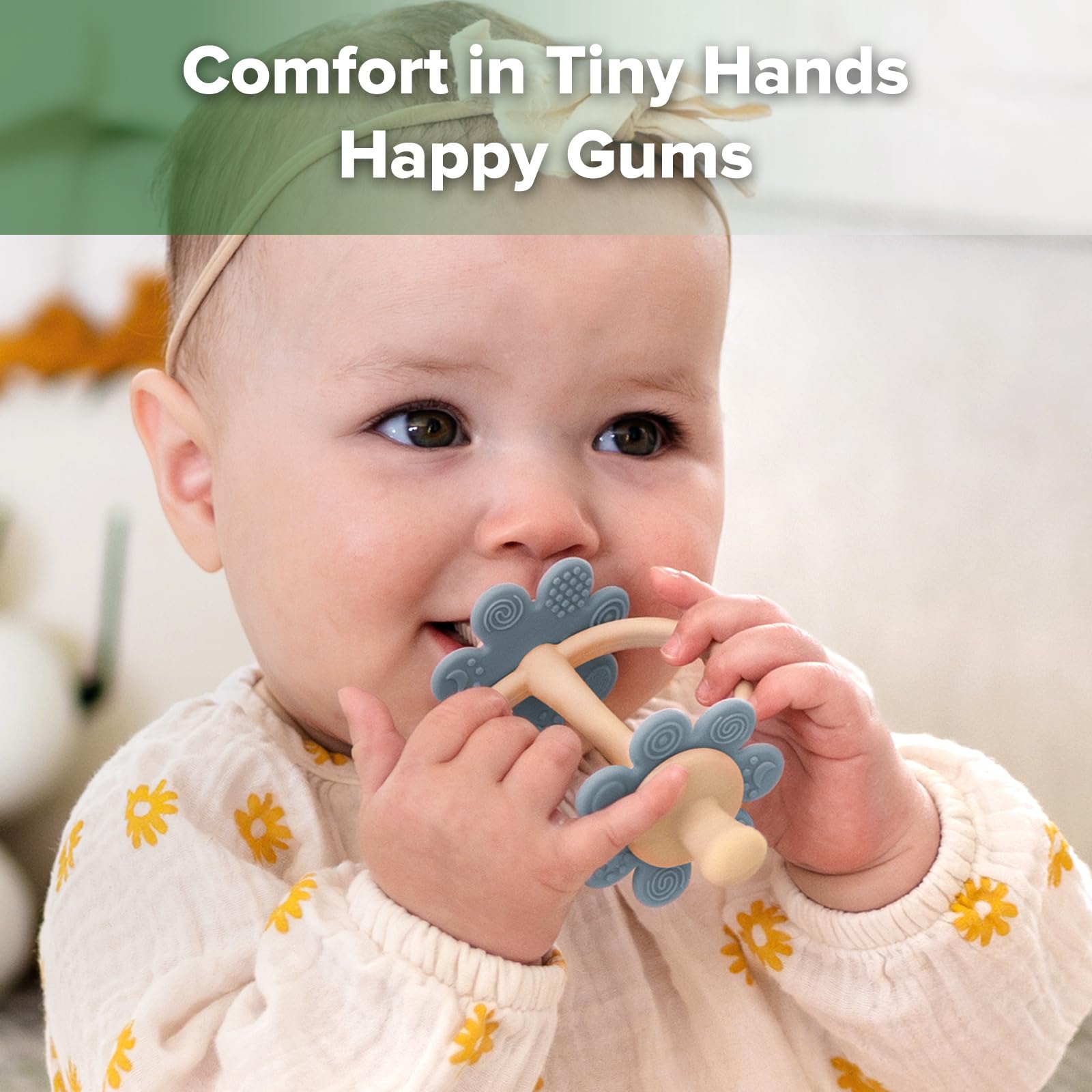 haakaa teether with 360-degree bristles for gum massage