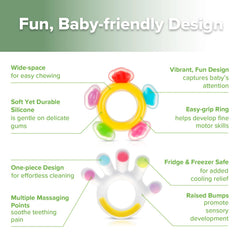 Haakaa teether baby hand-grip; easy-to-hold for tiny hands.
