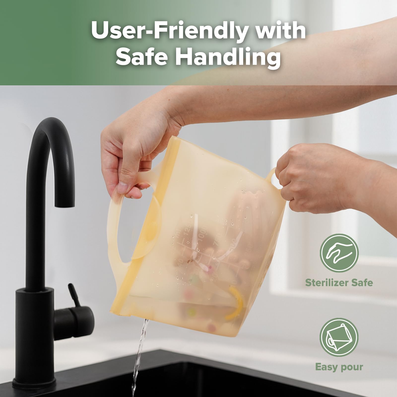 Haakaa bag top handle for safe removal from microwave