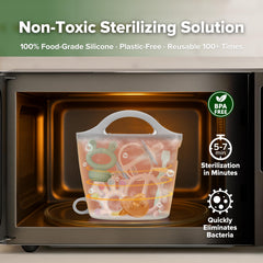 Haakaa steamer bag sterilizing a teether anywhere