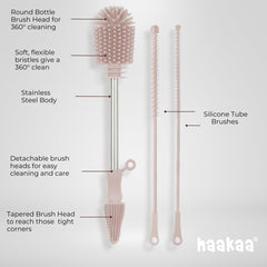 Haakaa tube brushes access narrow openings like straws and milk collectors