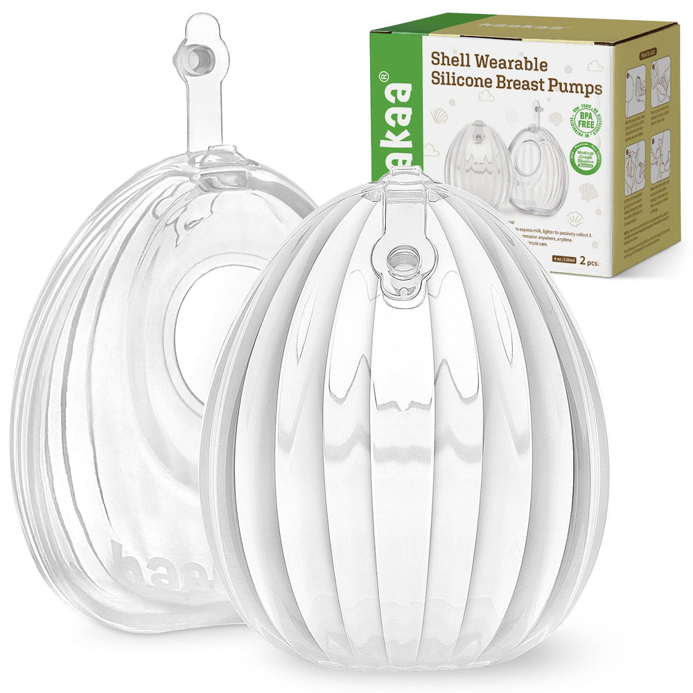 haakaa wearable shell closeup shows soft silicone for comfortable pumping