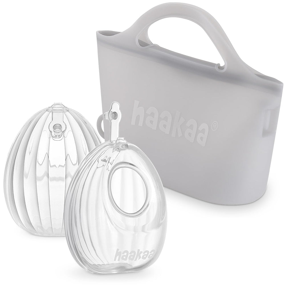 haakaa wearable shell pump discreet fit for hands-free nursing on the go.