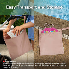 haakaa wet bag blush color stylish leak-resistant storage for damp laundry