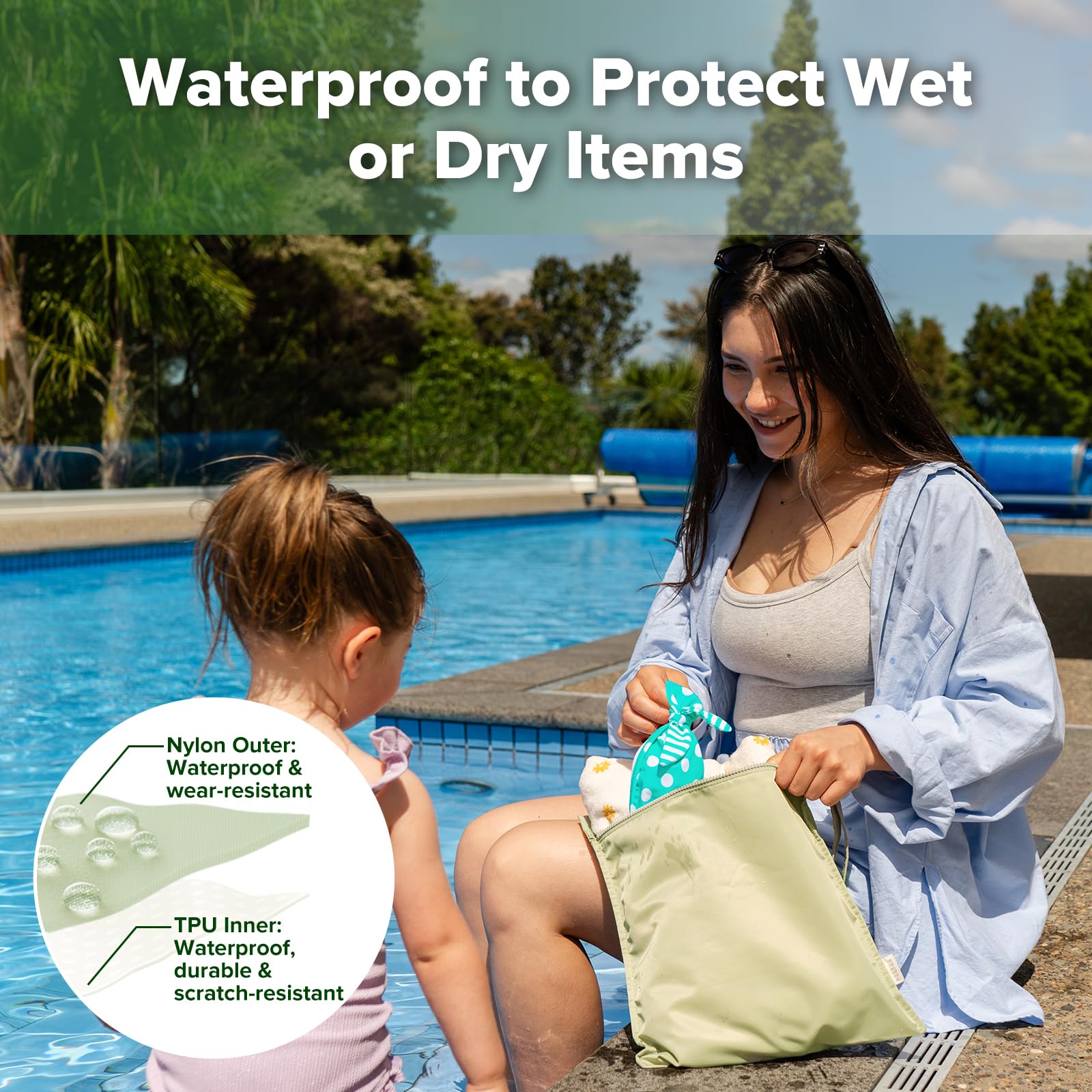 haakaa wet bag grass carry-handle shows easy transport for messy outings