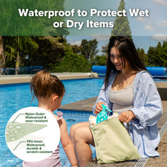 haakaa wet bag grass carry-handle shows easy transport for messy outings